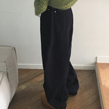 Minty Rose Patch Napping Wide Denim Pants