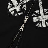 ユニオンジャックジャージジップアップ [BLACK]