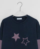 バッフォンボーダー星レイヤード長袖Tシャツ