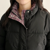 Daring checkered lining point short padded coat