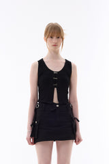 CINDY SLEEVELESS TOP SET / BLACK