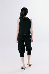 High neck sleeveless top [BLACK]