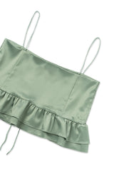 Tie satin blouse_mint