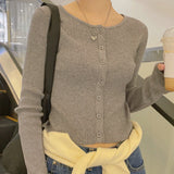 コニーVネックラウンドクロップドカーディガン