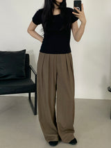 Briki Wide Pintuck Long Slacks