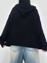 [UNISEX] ベーシックなオーバーサイズルーズビッグフードジップアップ - 2 COLOR