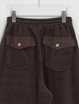 [unisex] Hillo Check Fleece Balloon Wide Brushed Pants