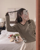 【MADE】Striped V-neck Knit