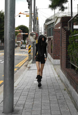 26FW★ SHADOW BUTTON HOODED ZIP-UP