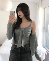 Simone Tie Ribbon Cardigan Set