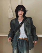 Muto Two Button Denim Blazer