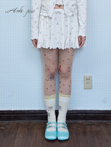 26SS Printed skirt with lettuce-edge detailing