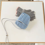 mini pocket bag - padding glossy blue
