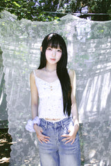 PASTEL FLOWER LACE SLEEVELESS (2COLOR)