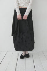 cut out wrap pleated skirt