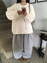 Twisted wool knit