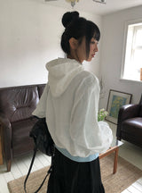 Copper Flower Embossed String Hood Jacket