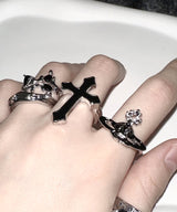 Black Cross Ring