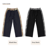 ワイドフィットデニムスウェットパンツ (KHAKI BLUE)