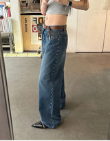スタッドワイドデニムパンツ