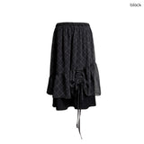 (2color) **シャーリング レイヤード フレア チェックスカート**