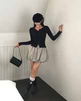 ランタンバルーンシルエットチェックスカート