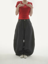 Low waist tab denim pants -1C