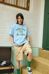 グリーンクラシックビッグロゴクルーネックスカイブルーショートスリーブTシャツ [Unisex]