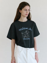 MAISON ROLA PUPPY FRIENDS T-SHIRT CHARCOAL