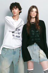 ブラックシガレットロングスリーブTシャツ