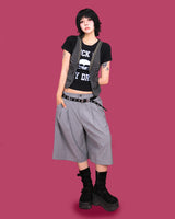 striped bermuda pants (belt set / 2color)