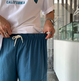 Maret Ice Linen Cargo Banding Wide Pants