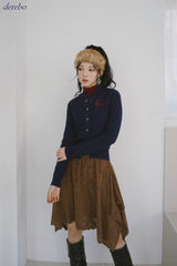 Real Button Embroidered Knit Cardigan