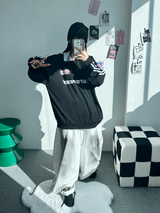 ラグランスリーストライプカラースウェットシャツ🖤🩶🤍 - 3 カラーズ