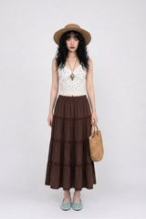 RUSTIC ROMANCE TIERED MAXI SKIRT