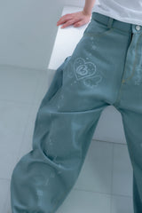 3Dpixel print denim(rightblue)