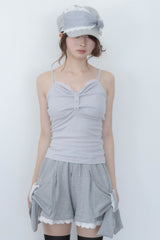 studs ribbon camisole(gray)
