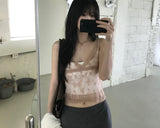 Flower See-Through Lace Sleeveless Top (2 colors)