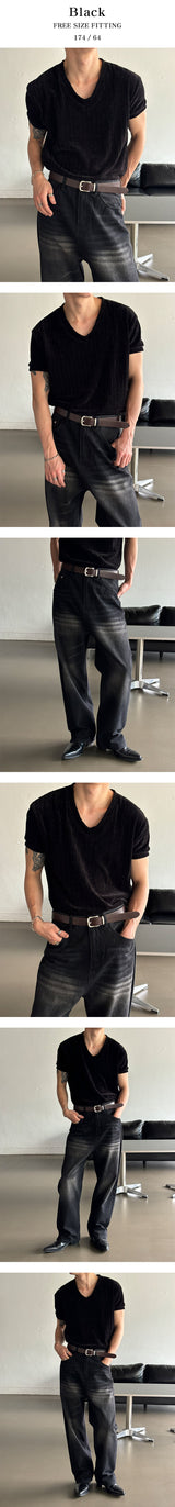 [S/S] Velvet golgi v neck half knit(5color)