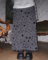 (2color) Flower Fold-Over Banding Long Skirt