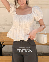 [MADE] Leng lace puff blouse