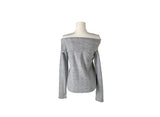 Punk Snap Button Brushed Off-Shoulder Knit