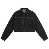 レトロタイブラックデニムジャケット