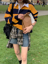 [UNISEX] Perrin ストライプカラスウェットシャツ