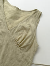 Hachi Shirred Strap Sleeveless Blouse