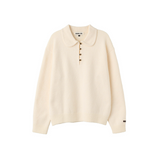 loose fit round collar pullover - ivory   