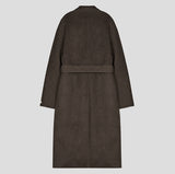 [wool 100%] リニアハンドメイドダブルコート