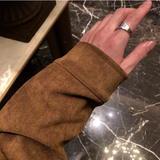  Jaylen Incision Suede Collar Jacket