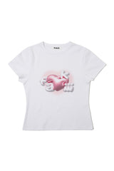 ビンテージグロッシーFakiiiロゴTシャツ_ホワイト