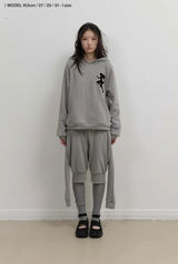 Knit Back Hoodie / Mint Grey